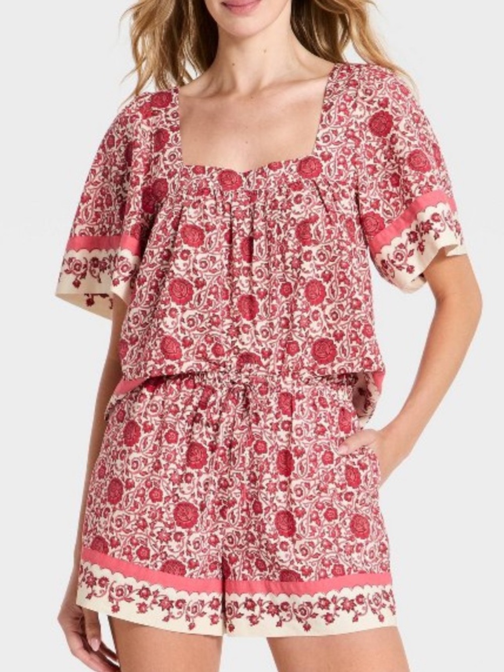 NWT Blouse & Shorts Universal Thread - Pink XL